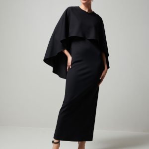 Black Cape Maxi Dress