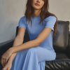 Love & Roses Green V-Neck PU Belted Long Sleeve Midi Dress