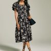 Black Sleeveless Knot Side Midi Bodycon Dress