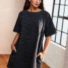 Black/Brown Floral Tie Neck Ruffle Long Sleeve Boho Mini Dress