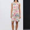 Mid Blue Tiered Seam Front Denim 100% Cotton Midi Dress