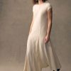 Reiss Neutral Annie Linen Belted Sleeveless Midi Dress
