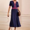 Lipsy Green Premium Broderie Lace Short Sleeve V-Neck High Low Midi Dress
