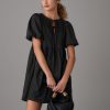 Lipsy Green Premium Broderie Lace Short Sleeve V-Neck High Low Midi Dress