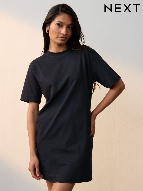 Black 100% Cotton T-Shirt Dress
