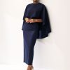 Friends Like These Black Bawting Long Sleeve Tailored Midi Dress