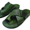 Green Handmade Leather Sandals, Spartan Sandals for Men and Women, Summer Beach Greek style  Sandals, Jesus Roman Men’s Sandals BROOKLYN