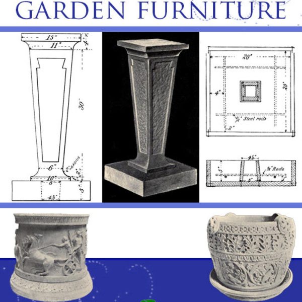 How To Make CONCRETE POTTERY and Garden FURNITURE Rare 1910 Illustrated Book 208 pgs Printable Read on Your iPad or Tablet Instant Download