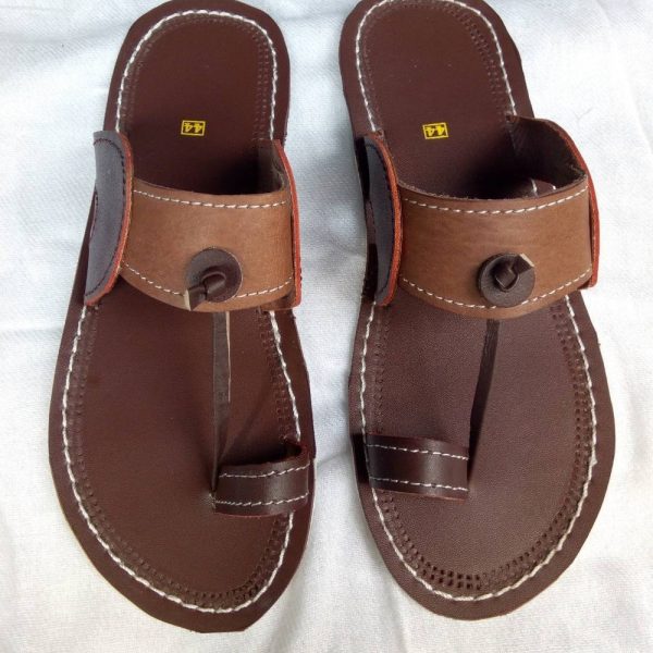 Handmade African Men’s Sandals/Genuine Leather Beaded Flip-Flops/Comfortable Summer Sandals for Men/African Shoes/Unique Gift for Him