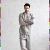 Shiny satin tracksuit with side stripes suit men’s sport suit women’s jogging suit satin suit two-piece tracksuits leisure