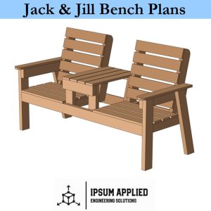Jack and Jill Garden Bench Woodworking Plans – DIY Loveseat Bench with Table | Outdoor Furniture PDF, Patio Seating Build Instructions