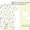 Cute Kids All-Over Print Two Pieces Pajamas MOCKUP, Toddler Boy Sleepwear Set PSD Mock-up, Children Nightwear Mockup, Adorable Pyjamas Set