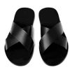 Handmade men’s fisherman sandals in black leather Made in Italy | Gianluca – L’artigiano del cuoio