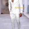 African Mens Outfit, Men’s Clothing, Fashion Casual, Solid Color White Outfits, Mens Shirt Pants Matching Colour