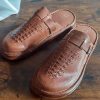 OUTLET SALE! Traditional men’s leather sandals boots , outdoor sandals men with rubber sole, summer clogs, mules, handmade slip on shoes