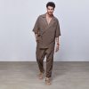 Mens Linen Brown Jacket Pants,Festival Style,Linen Outfits for Men,Minimalist Outfits,Wedding Suit,Summer Wedding,Valentines Day Gifts
