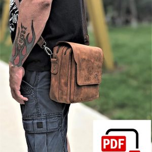 Men’s crossbody leather bag digital pattern _ Shoulder bag _ DIY pattern _ PDF download _ digital template _ A4 & US Letter Sized Printout
