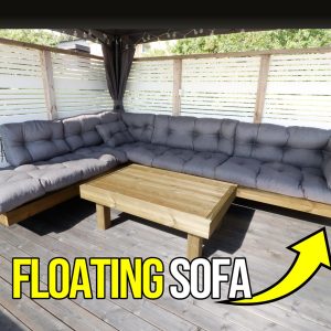 Patio Furniture Set Plans – Floating Sofa & Solid Coffee Table, Adjustable Design, Imperial and Metric Versions, Walkthrough Video
