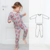 Alex and Anna Pajamas PDF Sewing Pattern: Pajamas PDF Sewing pattern, toddler pajamas pattern, girls pajamas, boys pajamas