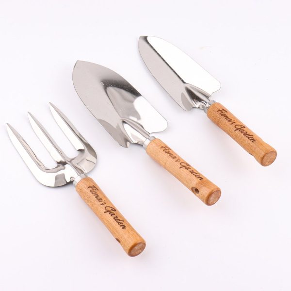 Personalized Garden Tool Set, Stainless Steel- 3 Pcs Including Garden Hand Trowel, Transplant, Fork-Gardening Gifts for Gardener