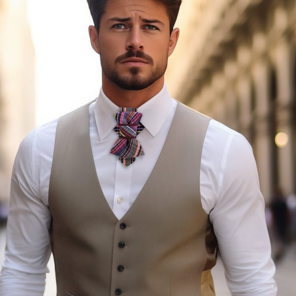 Vibrant Bow Tie for Grooms and Stylish Men, Stand Out with this Conversation Starter Necktie, Dress to impress necktie