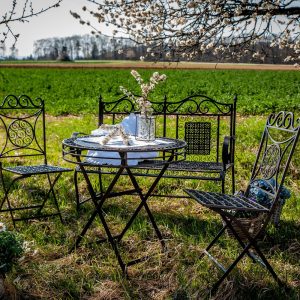 Santos metal folding seating set, 4 pieces – Garden furniture seating set