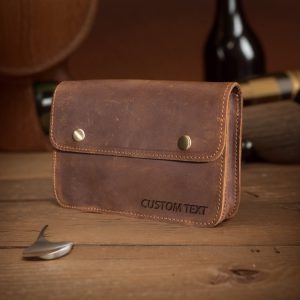Father’s Day Gifts Custom Text Leather Belt Bags Zip Belt Bags Handmade Waist Bags Men’s Phone Bag on Belt Personalized Gifts Gifts for Dad.