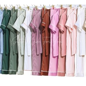 Short Sleeve+ Long Pants women’s Pajamas Customized Pj’s Set Gift for Mom  Wife Personalized Gift Bridesmaid Pajamas Bridesmaid Proposal
