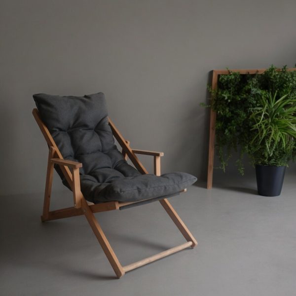 Premium Wooden Garden Chair with Armrest, Adjustable Patio Chair, Comfortable Patio Sun Lounger, Garden Sunbed, Balcony Chair, Deck Chair.