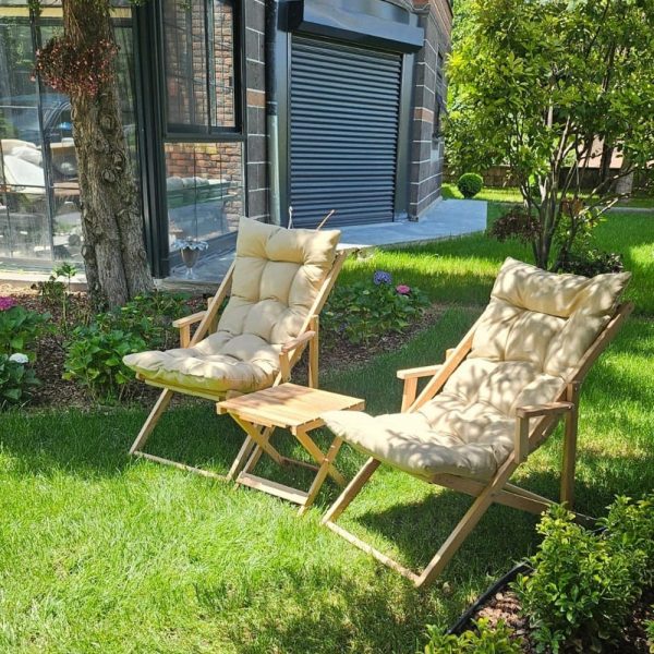 Premium Wooden Garden Chair with Armrest, Adjustable Patio Chair, Comfortable Patio Sun Lounger, Garden Sunbed, Balcony Chair, Deck Chair.