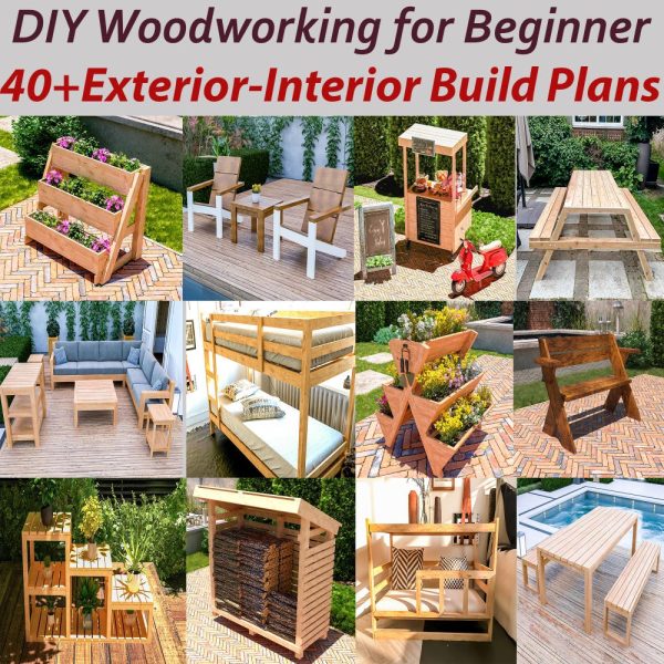 DIY Woodworking Furniture Plans, Wood Build Plans for Beginner, Step by Step Instructions, PDF Instant Download