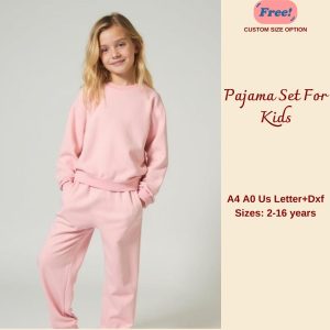 Kid’s Pajama Set Bundle Sewing Pattern, Kid’s Pajama Pattern, Pajama Sewing Pattern For Kids, Sweatshirt and Trousers for Kids, 2-16 years