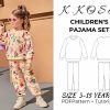 Children’s Pajama Set sewing pattern /Kids nightwear pattern PDF/kids pajamas /Children’s classic pajamas / Sıze 3Y-15Y /Easy sewing project