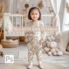 Fold Over Foot Pajamas Mock-Up / Pjs Mock Up / Zip Up Digital Mock up clothing shirt kids baby / PNG