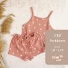 Adelaide Pajama Set PDF Sewing Pattern, including sizes 12 months – 14 years, Girls Pajama Top, Shorts, Pants & Nightgown Pattern