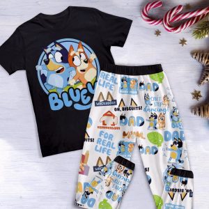 Bluey Dog Pajama Set – Personalized Bluey Family Christmas PJs
