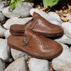 MENS BROWN SLIDES sandals genuine leather men tan sandals “Eros”