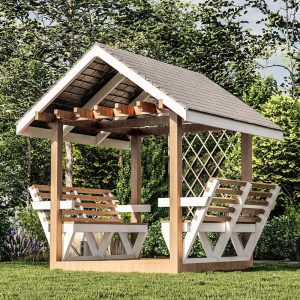 Gazebo Wooden Garden-Multi Seater Garden Bench DIY Garden Bench | Garden Furniture | Bench blueprint | Diy Craft | Instant download IMPERIAL