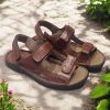 Men Grounding Sandals | New Crazy Brown | Sustainable Handmade Leather Men Traveler Sandals | Copper Rivets