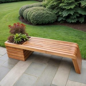 Modern Outdoor Bench, Simple Outdoor Wood Bench, Garden Furniture Plan, Porch Bench, Patio Bench Plan, PDF Download, Woodworking Plans