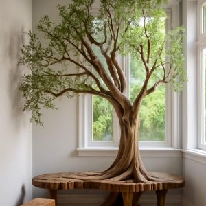 Unique Tree Shaped Wooden Driftwood Chair – Artistic Rustic Furniture for Coffee Shops, Villas & Garden Decor