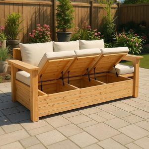 DIY Outdoor Storage Sofa Build Plan PDF | Outdoor Couch Woodworking Blueprint | Patio Bench With Storage | Instant Download