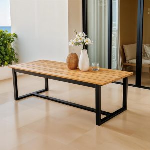 Patio Dining Table DIY Plans | Minimalist design Furniture Woodworking Plans | Step-by-Step Instruction | Imperial and Metric | 37″x101″x29″
