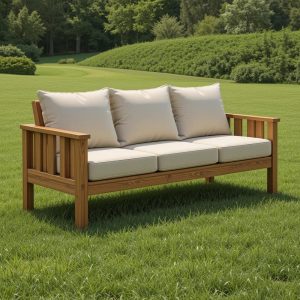 DIY Wooden Garden Bench Plan – Outdoor Patio Sofa, Minimalist Design, PDF Download, Customizable Woodworking Plan